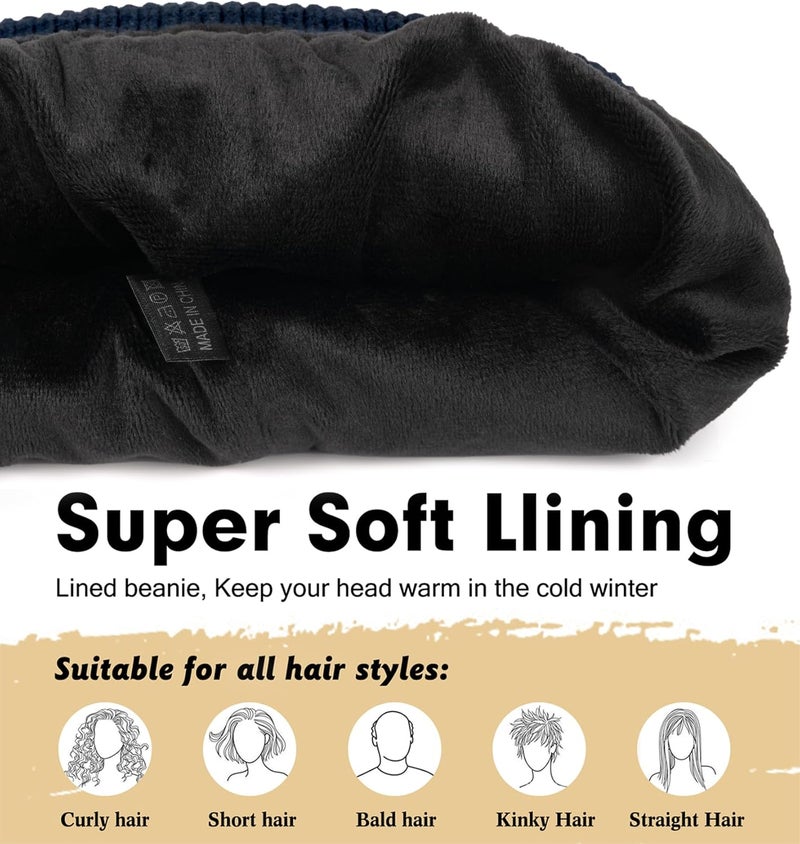 Wmcaps Winter Beanie for Men Women, Fleece Lined Beanie Soft Warm Knit Hat Ski Stocking Cuffed Cap - Image 2